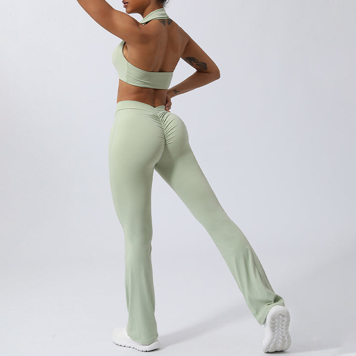 Buddha Stones Trainingsset, ärmellos, rückenfrei, Shorts, ausgestellte Hosen, Sport, Fitness, Yoga, Outfit, 2 Stück - image 20