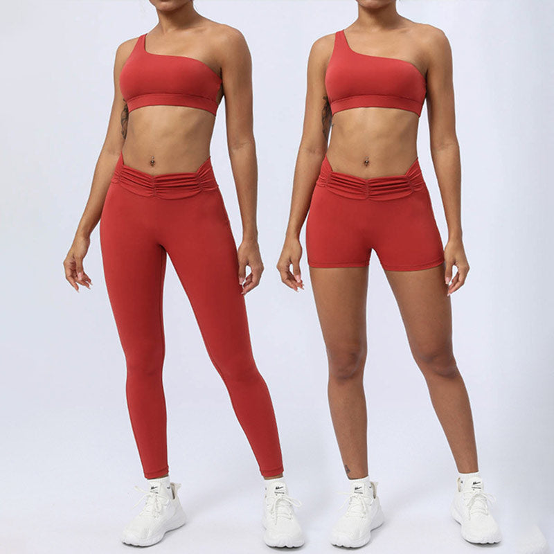 Buddha Stones 2-teiliges rückenfreies, asymmetrisches Design, Oberteil, BH-Shorts, Leggings, Hosen, Fitness-Yoga-Outfit-Set - image 8