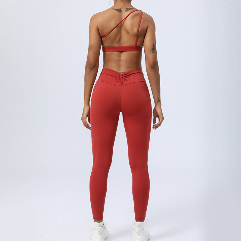 Buddha Stones 2-teiliges rückenfreies, asymmetrisches Design, Oberteil, BH-Shorts, Leggings, Hosen, Fitness-Yoga-Outfit-Set - image 12