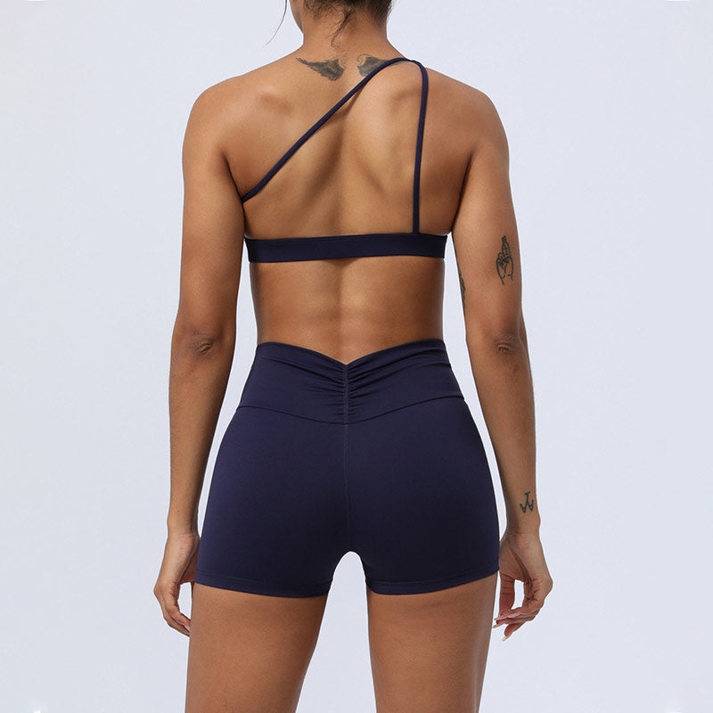 Buddha Stones 2-teiliges rückenfreies, asymmetrisches Design, Oberteil, BH-Shorts, Leggings, Hosen, Fitness-Yoga-Outfit-Set - image 26