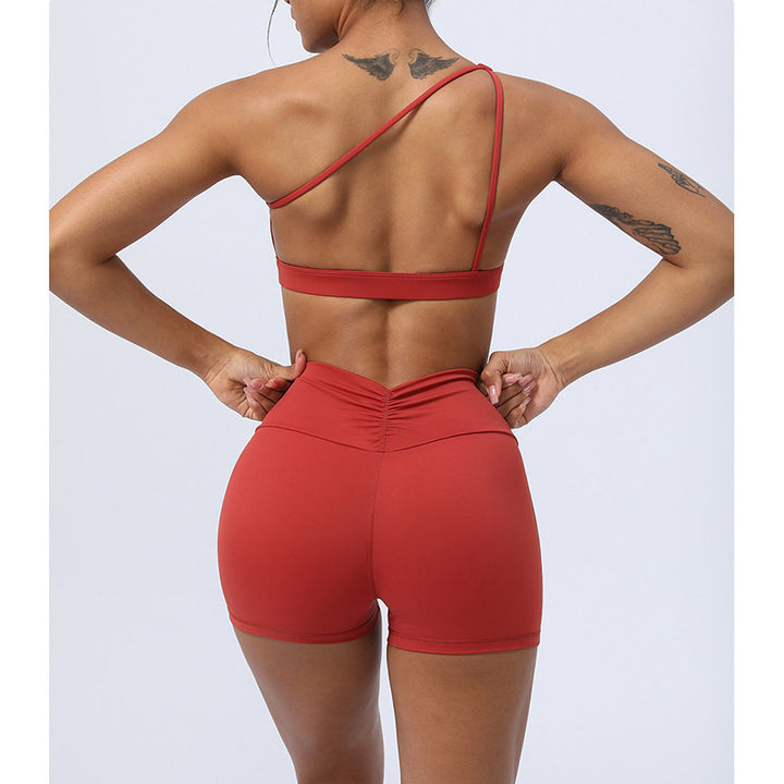 Buddha Stones 2-teiliges rückenfreies, asymmetrisches Design, Oberteil, BH-Shorts, Leggings, Hosen, Fitness-Yoga-Outfit-Set - image 10