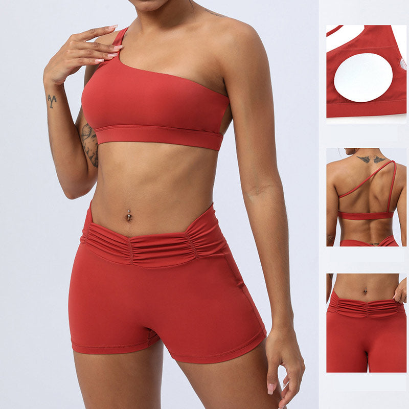 Buddha Stones 2-teiliges rückenfreies, asymmetrisches Design, Oberteil, BH-Shorts, Leggings, Hosen, Fitness-Yoga-Outfit-Set - image 9