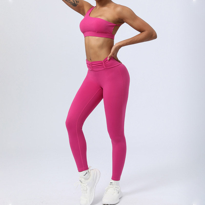 Buddha Stones 2-teiliges rückenfreies, asymmetrisches Design, Oberteil, BH-Shorts, Leggings, Hosen, Fitness-Yoga-Outfit-Set - image 24