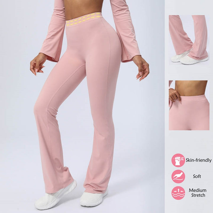 Buddha Stones, langärmliges, rückenfreies Trägeroberteil, BH, Flare-Hose, Fitness-Yoga-Outfit - image 37