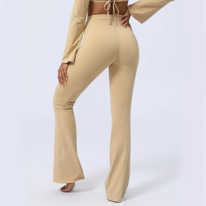 Buddha Stones, langärmliges, rückenfreies Trägeroberteil, BH, Flare-Hose, Fitness-Yoga-Outfit - image 20