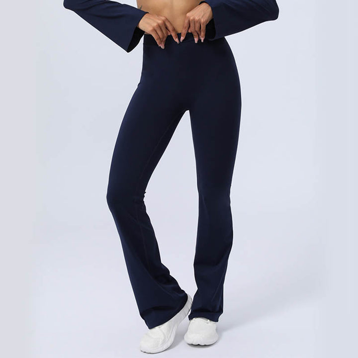 Buddha Stones, langärmliges, rückenfreies Trägeroberteil, BH, Flare-Hose, Fitness-Yoga-Outfit - image 29