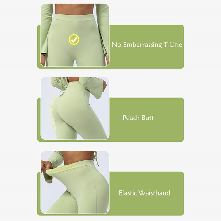 Buddha Stones, langärmliges, rückenfreies Trägeroberteil, BH, Flare-Hose, Fitness-Yoga-Outfit - image 4