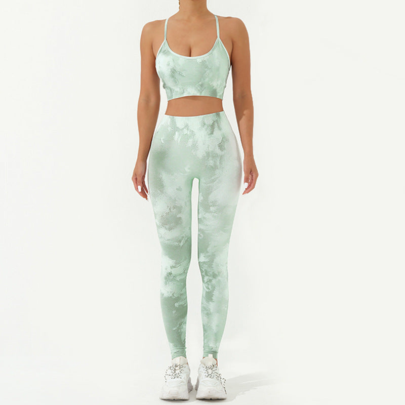 Buddha Stones 2-teiliges, rückenfreies, gekreuztes Trägeroberteil, BH-Shorts, Leggings, Hosen, Fitness-Yoga-Outfit-Set, 2-teiliges Set - Grün - 2 Stück (Oberteil und Hose) - US8-10， UK/AU12-14，EU40-42 (L) - image 21