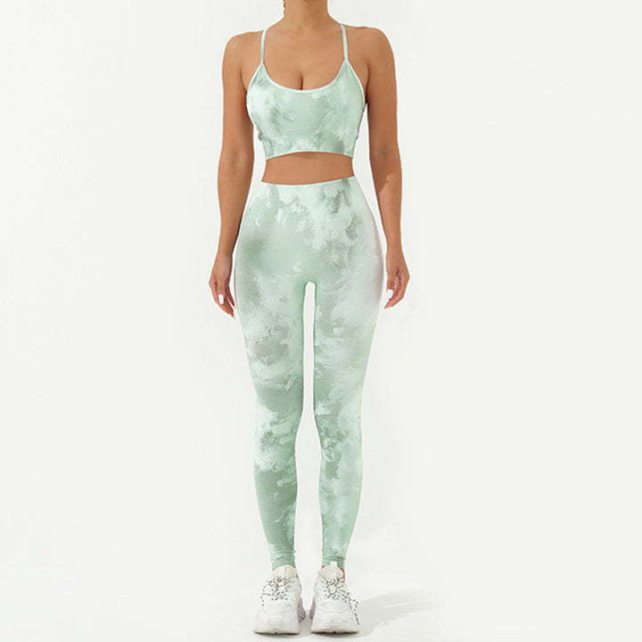 Buddha Stones 2-teiliges, rückenfreies, gekreuztes Trägeroberteil, BH-Shorts, Leggings, Hosen, Fitness-Yoga-Outfit-Set, 2-teiliges Set - Grün - 2 Stück (Oberteil und Hose) - US8-10， UK/AU12-14，EU40-42 (L) - image 21