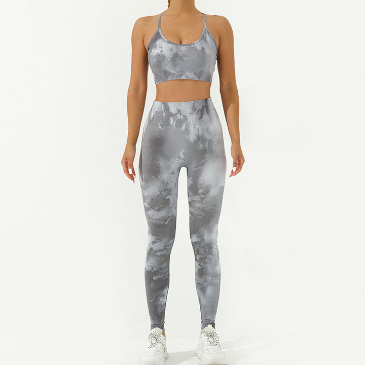 Buddha Stones 2-teiliges, rückenfreies, gekreuztes Trägeroberteil, BH-Shorts, Leggings, Hosen, Fitness-Yoga-Outfit-Set, 2-teiliges Set - Grau - 2 Stück (Oberteil und Hose) - US8-10， UK/AU12-14，EU40-42 (L) - image 23