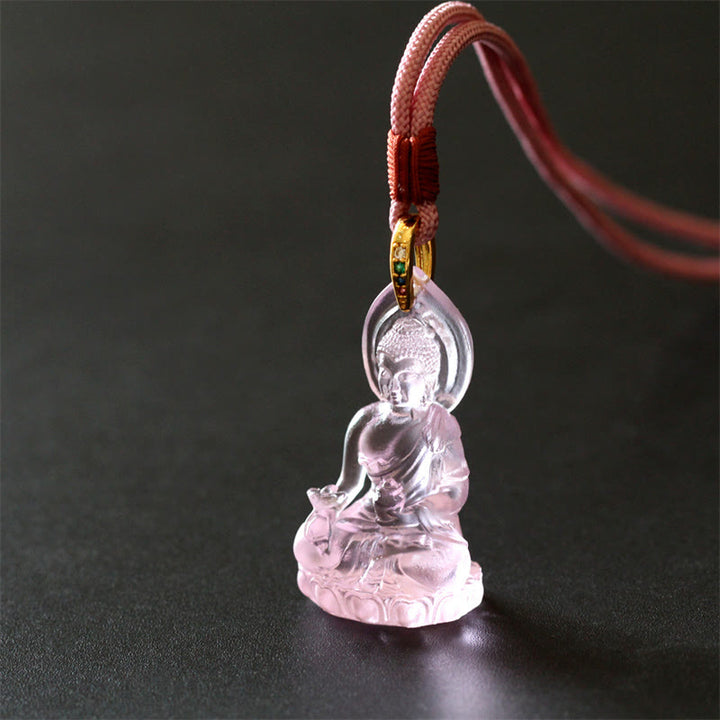 Buddha Stones, blauer Tathagata-Buddha-Medizin-Buddha-Liuli-Kristall, Serenity-Amulett-Halskettenanhänger - image 19