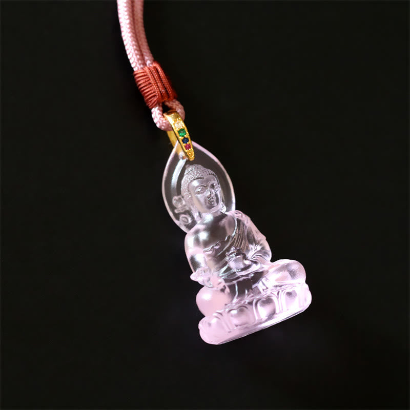 Buddha Stones, blauer Tathagata-Buddha-Medizin-Buddha-Liuli-Kristall, Serenity-Amulett-Halskettenanhänger - image 20