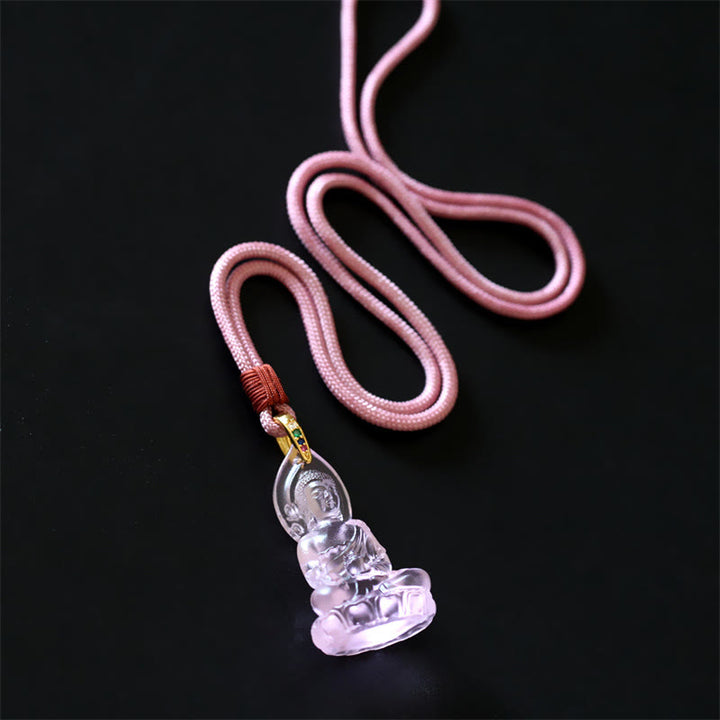 Buddha Stones, blauer Tathagata-Buddha-Medizin-Buddha-Liuli-Kristall, Serenity-Amulett-Halskettenanhänger - image 21