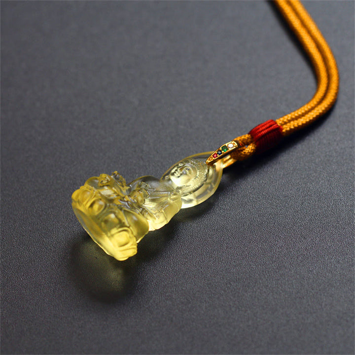 Buddha Stones, blauer Tathagata-Buddha-Medizin-Buddha-Liuli-Kristall, Serenity-Amulett-Halskettenanhänger - image 23