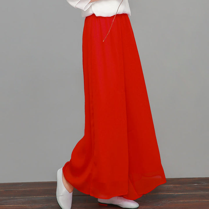 Buddha-Steine, einfaches Muster, Midikleid, weite Hose, Meditation, spirituelle Zen-Praxis, Yoga, Tanzkleidung - Rot - Hose mit weitem Bein (nur Hose) - US8-10， UK/AU12-14，EU40-42 (2XL) - image 15