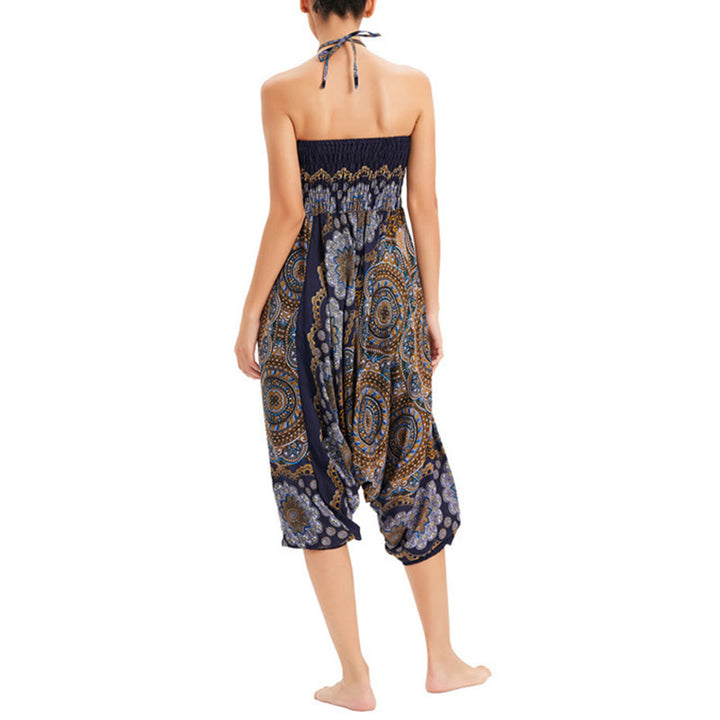 Buddha Stones Zwei Stile Tragen Mandala Blumenmuster Lockere gesmokt Haremshose Overall Hohe Taille Hose - image 26