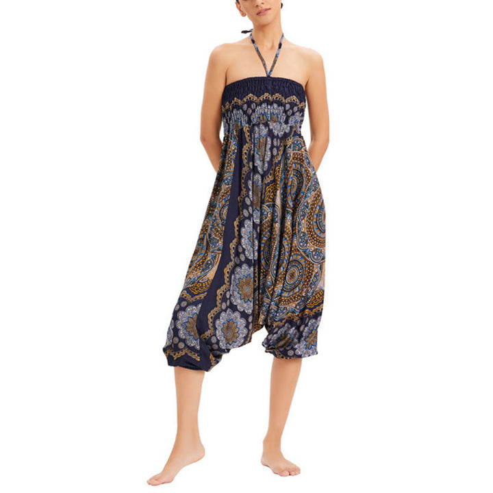 Buddha Stones Zwei Stile Tragen Mandala Blumenmuster Lockere gesmokt Haremshose Overall Hohe Taille Hose - image 25