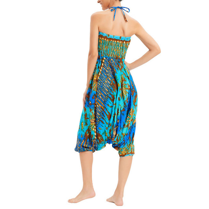 Buddha Stones Zwei Stile Tragen Farbverlauf Bunte Lockere Smocked Haremshose Overall Hohe Taille Hose - image 13