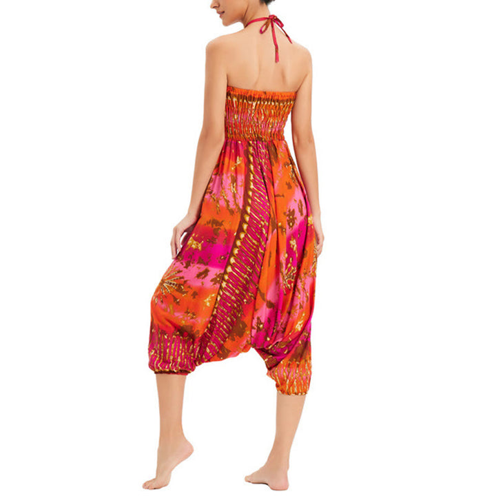 Buddha Stones Zwei Stile Tragen Farbverlauf Bunte Lockere Smocked Haremshose Overall Hohe Taille Hose - image 19