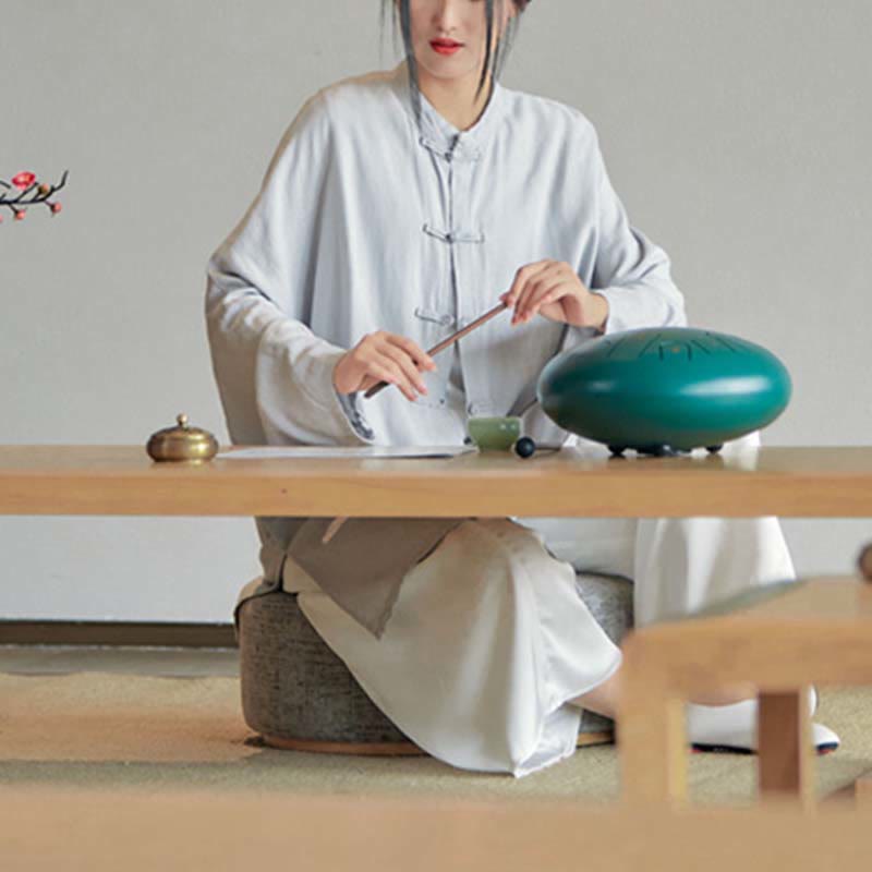 Buddha Stones Plain Frosch-Knopf-Design Shirt Zen Tai Chi Meditation Top Kleidung Baumwolle Leinen Jacke - image 9