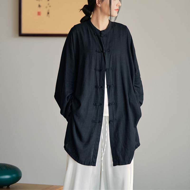 Buddha Stones Plain Frosch-Knopf-Design Shirt Zen Tai Chi Meditation Top Kleidung Baumwolle Leinen Jacke - image 26