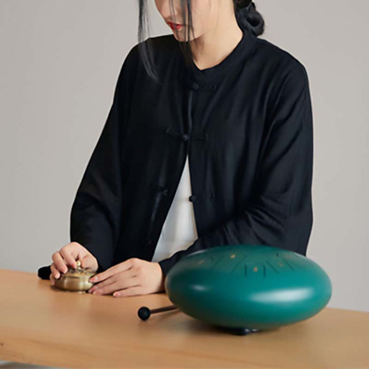 Buddha Stones Plain Frosch-Knopf-Design Shirt Zen Tai Chi Meditation Top Kleidung Baumwolle Leinen Jacke - image 22