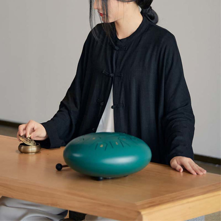 Buddha Stones Plain Frosch-Knopf-Design Shirt Zen Tai Chi Meditation Top Kleidung Baumwolle Leinen Jacke - image 24