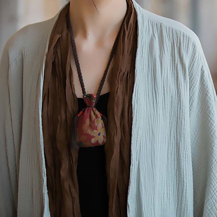 Buddha-Steine, schlichtes Design, langärmeliger Mantel, Zen-Meditation, offene Vorderseite, Baumwolljacke - image 5