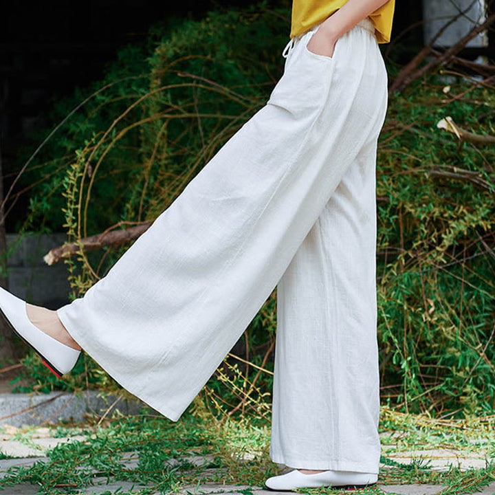 Buddha Stones Schlichte Hose mit weitem Bein, Tanzhose für Damen, Yogahose mit Taschen - image 19