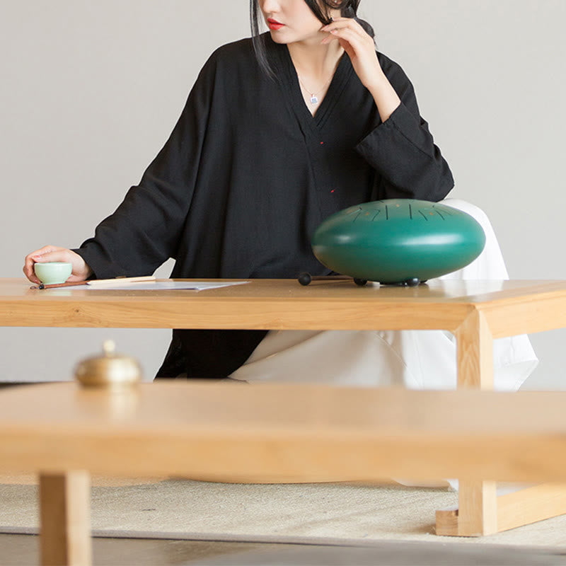 Buddha Stones V-Ausschnitt Bluse Damen Shirt Langarm Top Chinesische Kleidung im Hanfu-Stil - image 20