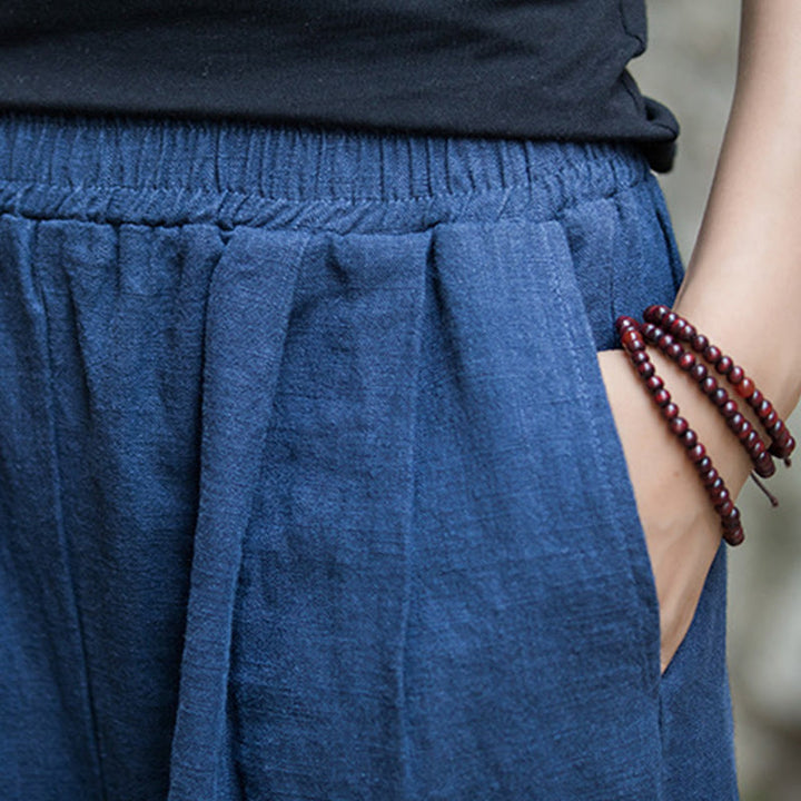 Buddha Stones Retro-Hose mit weitem Bein, lässige Yogahose für Damen mit Taschen - image 4