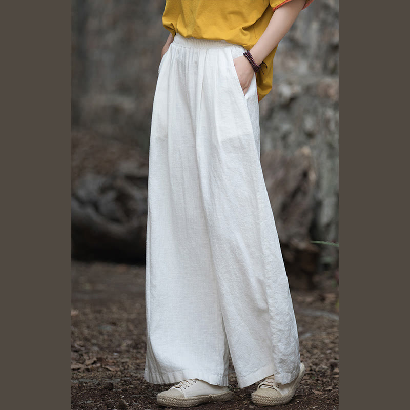 Buddha Stones Retro-Hose mit weitem Bein, lässige Yogahose für Damen mit Taschen - image 8