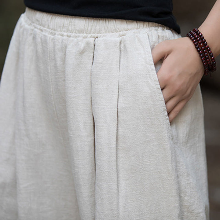 Buddha Stones Retro-Hose mit weitem Bein, lässige Yogahose für Damen mit Taschen - image 13