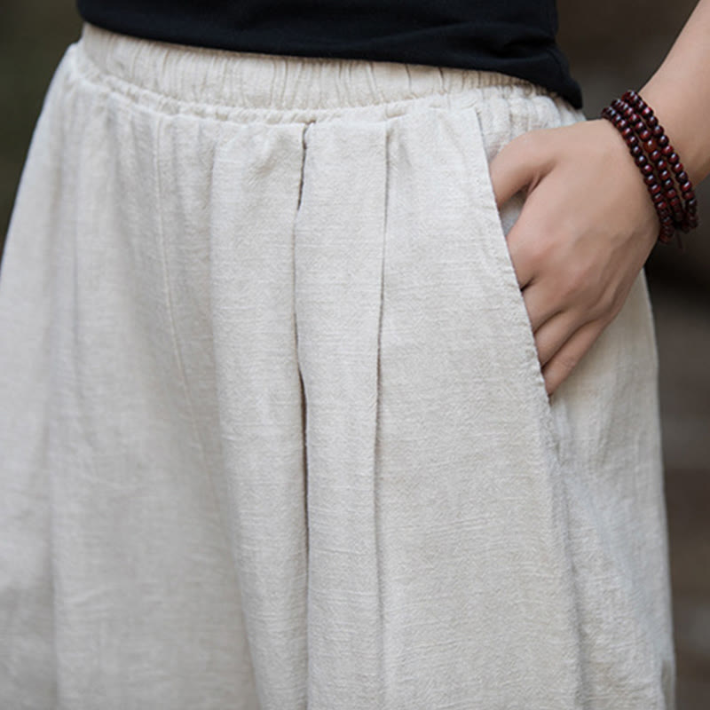 Buddha Stones Retro-Hose mit weitem Bein, lässige Yogahose für Damen mit Taschen - image 13