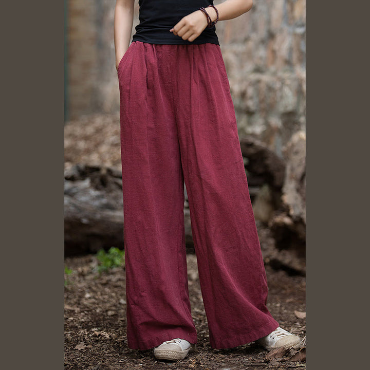 Buddha Stones Retro-Hose mit weitem Bein, lässige Yogahose für Damen mit Taschen - image 15