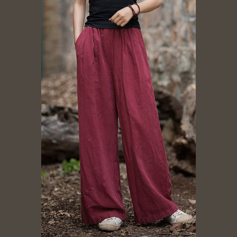 Buddha Stones Retro-Hose mit weitem Bein, lässige Yogahose für Damen mit Taschen - image 15