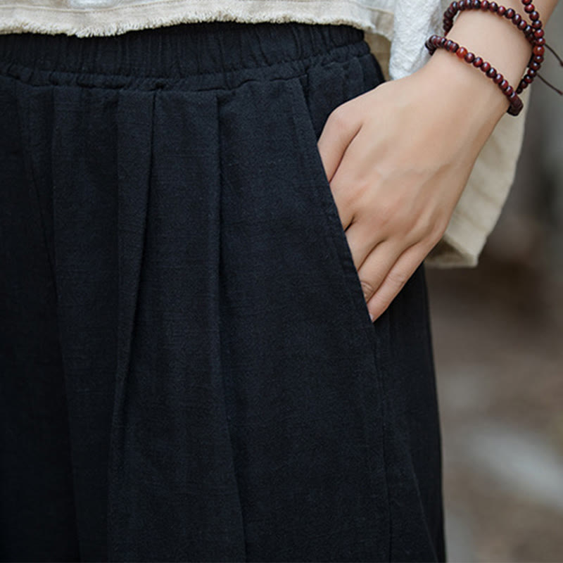 Buddha Stones Retro-Hose mit weitem Bein, lässige Yogahose für Damen mit Taschen - image 23