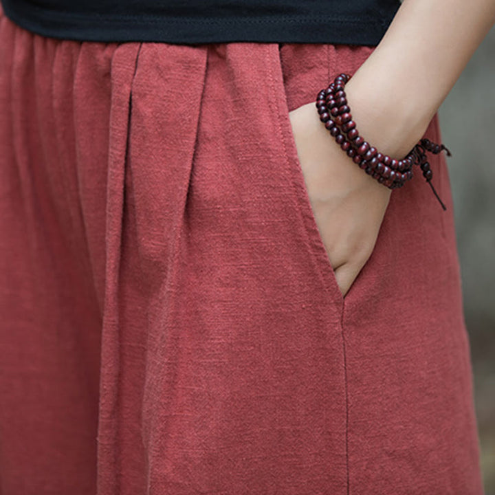 Buddha Stones Retro-Hose mit weitem Bein, lässige Yogahose für Damen mit Taschen - image 26