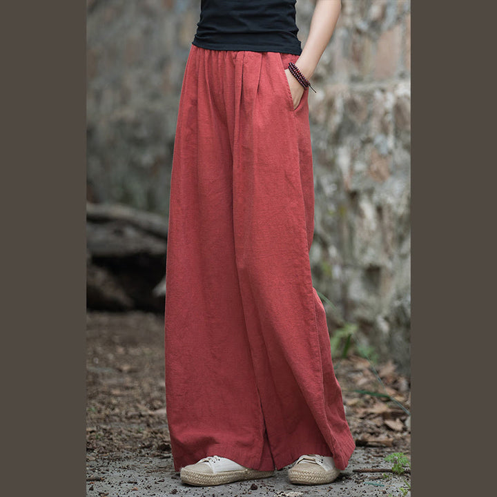 Buddha Stones Retro-Hose mit weitem Bein, lässige Yogahose für Damen mit Taschen - image 27