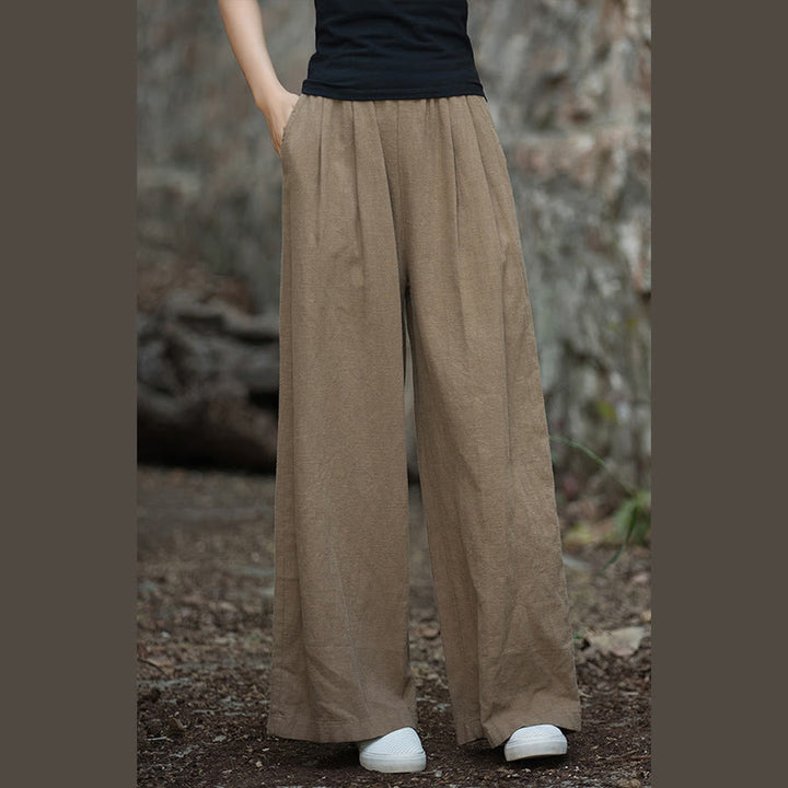 Buddha Stones Retro-Hose mit weitem Bein, lässige Yogahose für Damen mit Taschen - image 19