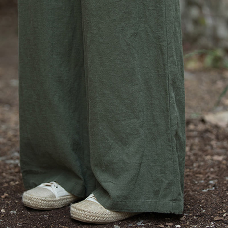 Buddha Stones Retro-Hose mit weitem Bein, lässige Yogahose für Damen mit Taschen - image 35