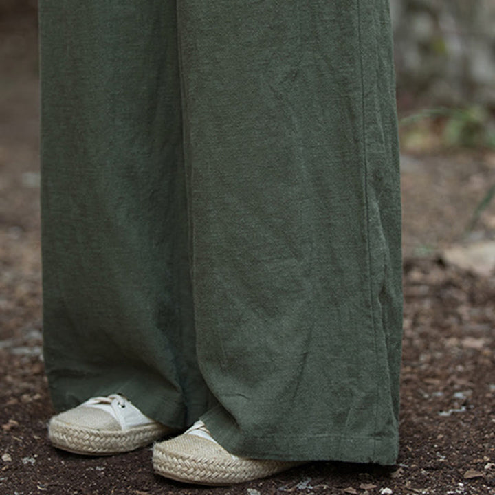 Buddha Stones Retro-Hose mit weitem Bein, lässige Yogahose für Damen mit Taschen - image 35