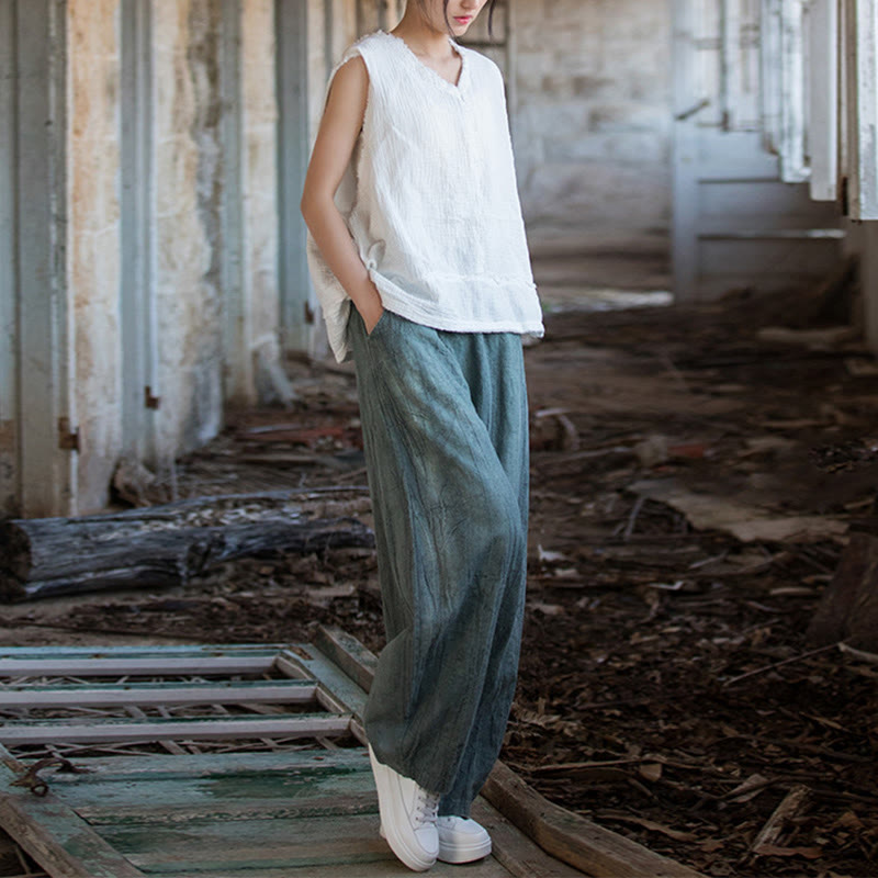 Buddha Stones Retro Batik-Haremshose, lässige Yogahose für Damen mit Taschen - image 29