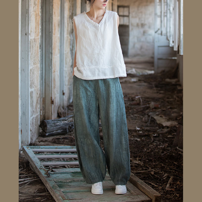 Buddha Stones Retro Batik-Haremshose, lässige Yogahose für Damen mit Taschen - image 30