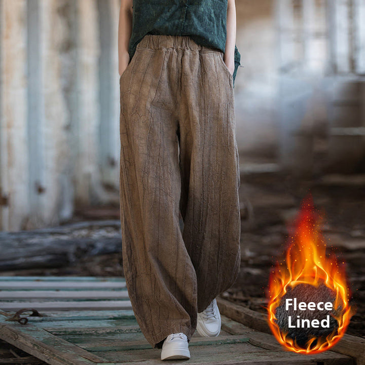 Buddha Stones Retro Batik-Haremshose, lässige Yogahose für Damen mit Taschen - Braun (mit Fleece gefütterte Version) - US6, UK/AU10, EU38 (L)  - image 59