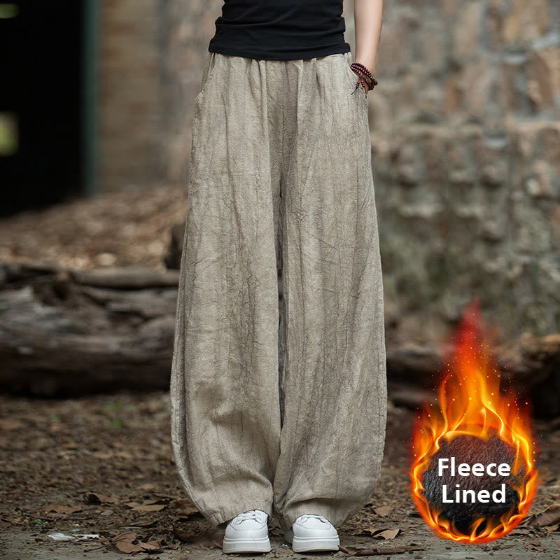 Buddha Stones Retro Batik-Haremshose, lässige Yogahose für Damen mit Taschen - Khaki (Fleecegefütterte Version) - US6, UK/AU10, EU38 (L)  - image 61