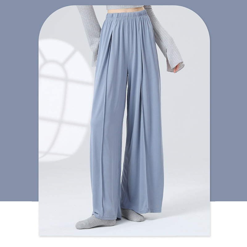 Buddha Stones Einfarbige, lockere Hose mit weitem Bein, Tanzhose für Damen