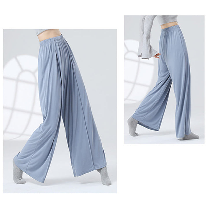 Buddha Stones Einfarbige, lockere Hose mit weitem Bein, Tanzhose für Damen