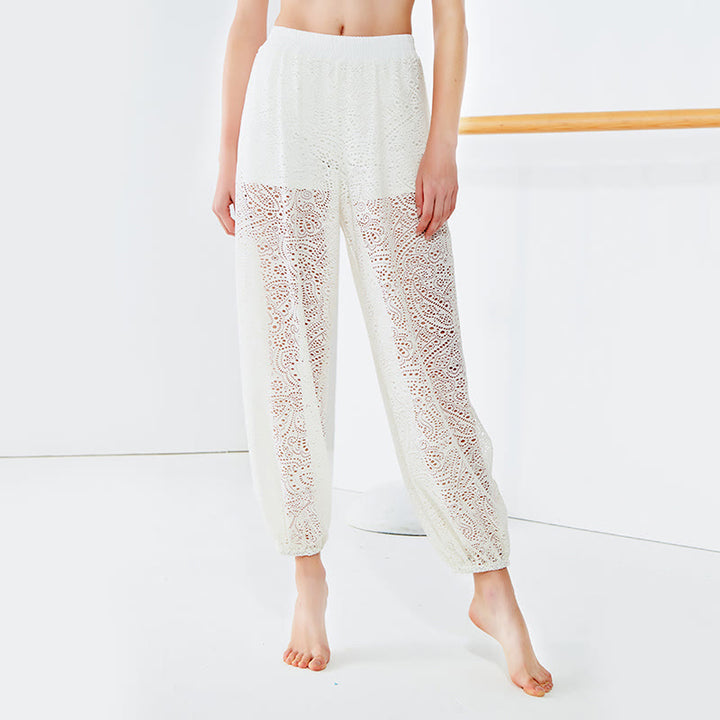 Buddha Stones Cashew Flowers Pattern Lockere Haremshose Damen Yogahose mit seitlichem Schlitz