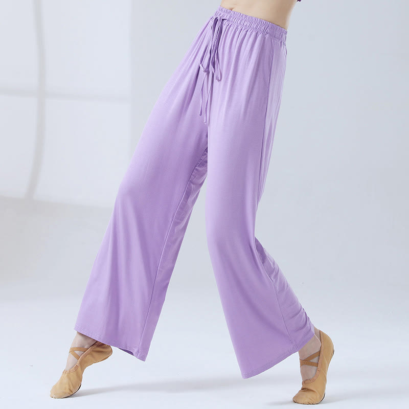 Buddha Stones Lockere Modalhose mit Kordelzug und weitem Bein für Yoga und Tanz - Violett - US12， UK/AU16，EU44 (3XL) - image 4